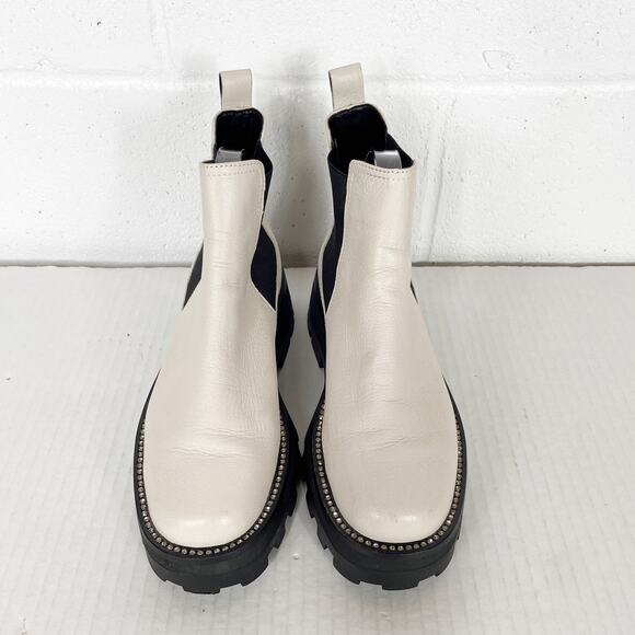 Karl Lagerfeld Lug Sole Boot Mayde White Leather Chunky Sole Size 7‎ - Picture 5 of 10